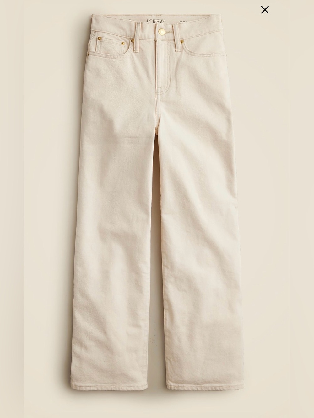 NWT J CREW SLIM WIDE LEG JEANS ECRU SIZE 26/2
